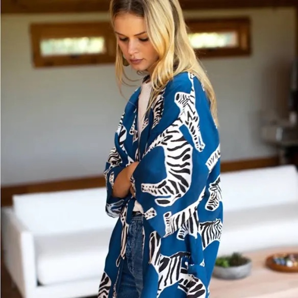 Emerson Fry India Collection Zebra Print Kimono